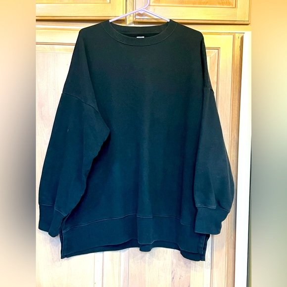 aerie Tops - AERIE,🖤 OVERSIZED, BLACK SPLIT SIDE TUNIC SIZE XL